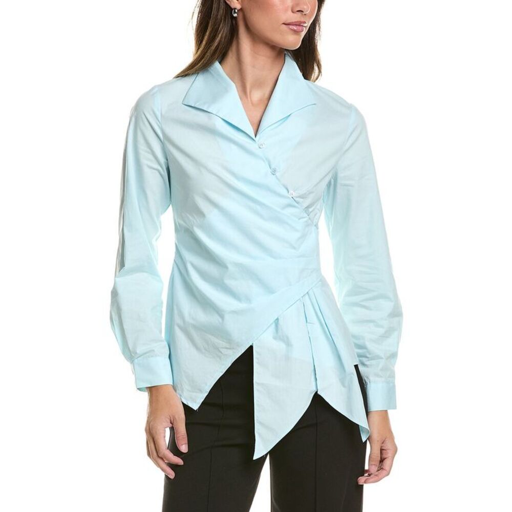 Gracia Womens Asymmetrical Top, Blue